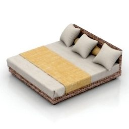 Double Bed Gervason 3d model