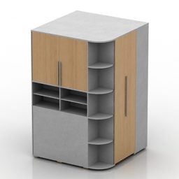 Muebles de estudio de oficina de casillero modelo 3d