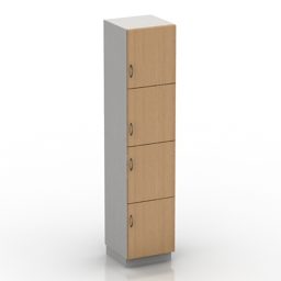 4 Dörrar Skåp Möbler 3d-modell