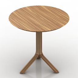 Wood Round Table Coffee 3d model