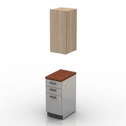 Single Locker Bookcase Combine 3d model