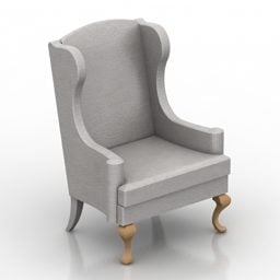 Armchair Wingback Chair 3d model