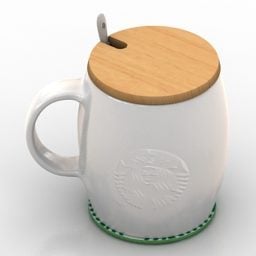 Mô hình cốc cà phê Starbucks 3d