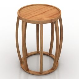 Wooden Stool Table B&b Italia 3d model