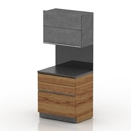 コンクリート木製ラック3Dモデル