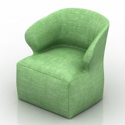 Green Fabric Armchair Blks 3d model