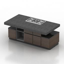 キッチン大理石テーブルアイランド3Dモデル