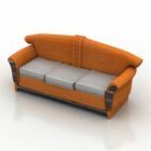 Retro Sofa Orange Fabric