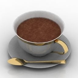 Ceramic Coffee Cup Spoon 3d model