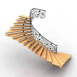 Τρισδιάστατο μοντέλο σκάλας με κυρτές κουπαστές