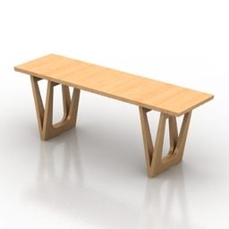Old Picnic Bench Wood Material 3d model