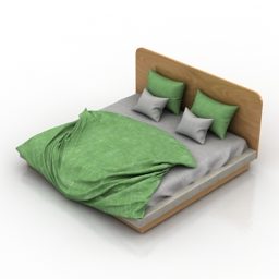 2д модель мебели для дома с двуспальной кроватью V3