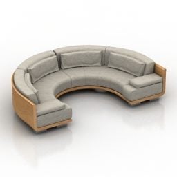 3д модель дивана C-образной формы Fendi