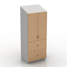4 Doors Locker For Office 3d model