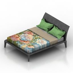 나무 더블 침대 Milana 3d 모델
