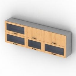Wooden Locker Kitchen Cabinet 3d model