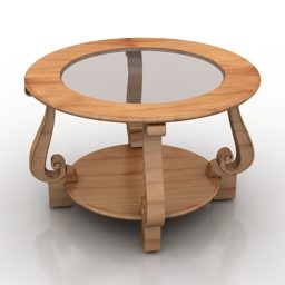 Round Classic Table Old Legs 3d model