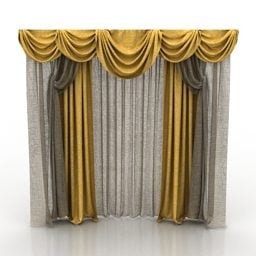 Classic Curtain 2 Layers 3d model