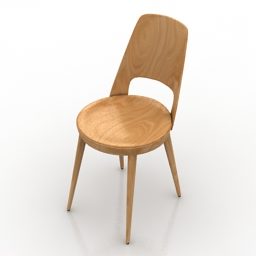 Simple Wood Chair Nord 3d model