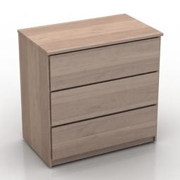 3д модель шкафчика Ikea на 3 ящиков