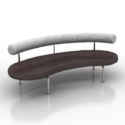 3д модель изогнутого дивана Flexform Design