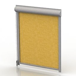 Jalousie Office Yellow Flat Curtain 3d model