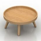 丸い木製のリビングルームのテーブル