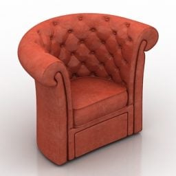 Klassieke fauteuil met hoge rugleuning V1 3D-model