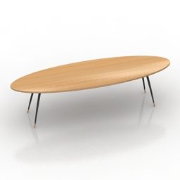 Oval Side Table Furniture 3d model