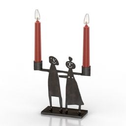 Modello 3d del candeliere della figurina