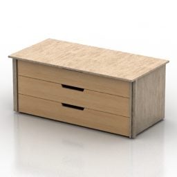 خزانة خشبية ذات سطح رخامي نموذج ثلاثي الأبعاد