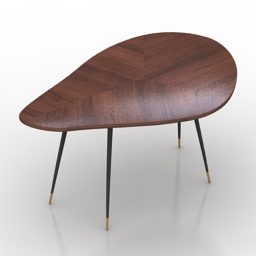 Wooden Barry Leaf Side Table 3d model
