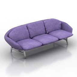 3д модель дивана, секционного дивана с комплектом подушек