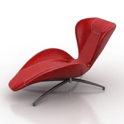 Red Lounge Flower Chair 3d model