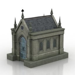 Stone Grave With Fence 3d model