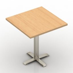Mesa cuadrada de madera modelo 3d