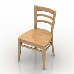 نموذج كرسي خشبي على الطراز الريفي ثلاثي الأبعاد