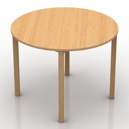 Basel Round Table Wooden 3d model