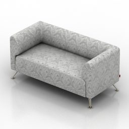 Fabric 2 Seats Sofa 3d model