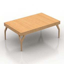 Wooden Kubik Table 3d model
