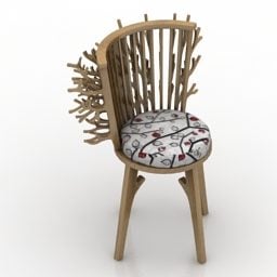 Nature Wood Logs Chair 3d model