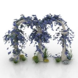 3д модель свадебного декора Arc Flowers