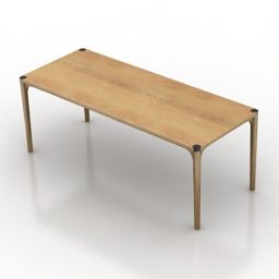 Table rectangulaire en bois Fajno modèle 3D