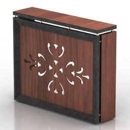 Square Screen With Carved Decoration 3d model