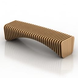 Furniture Wooden Bench 3d model