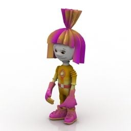 Personagem de escultura de menina enevoada Modelo 3D