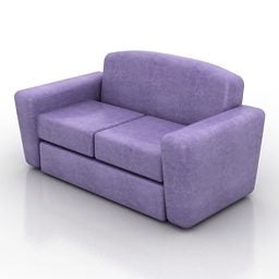 Purple Fabric Sofa Chair 3d model