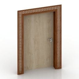 Wooden Door Fendi Design 3d model