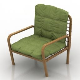 Single Green Fabric Armchair 3d model