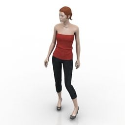Postać dziewczyny z ubraniami Model 3D